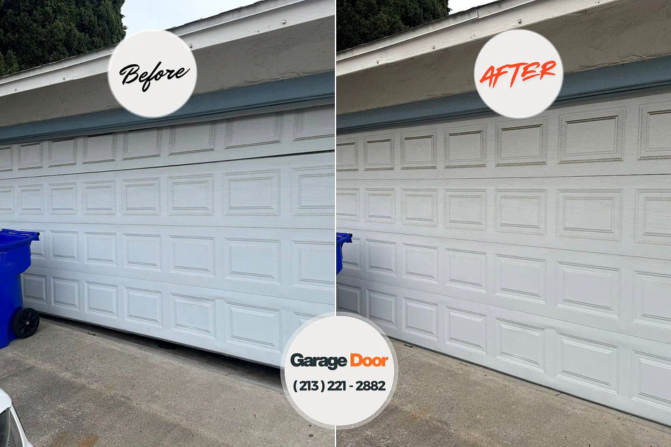 Before and after: garage door repair Trowbridge Park, MI